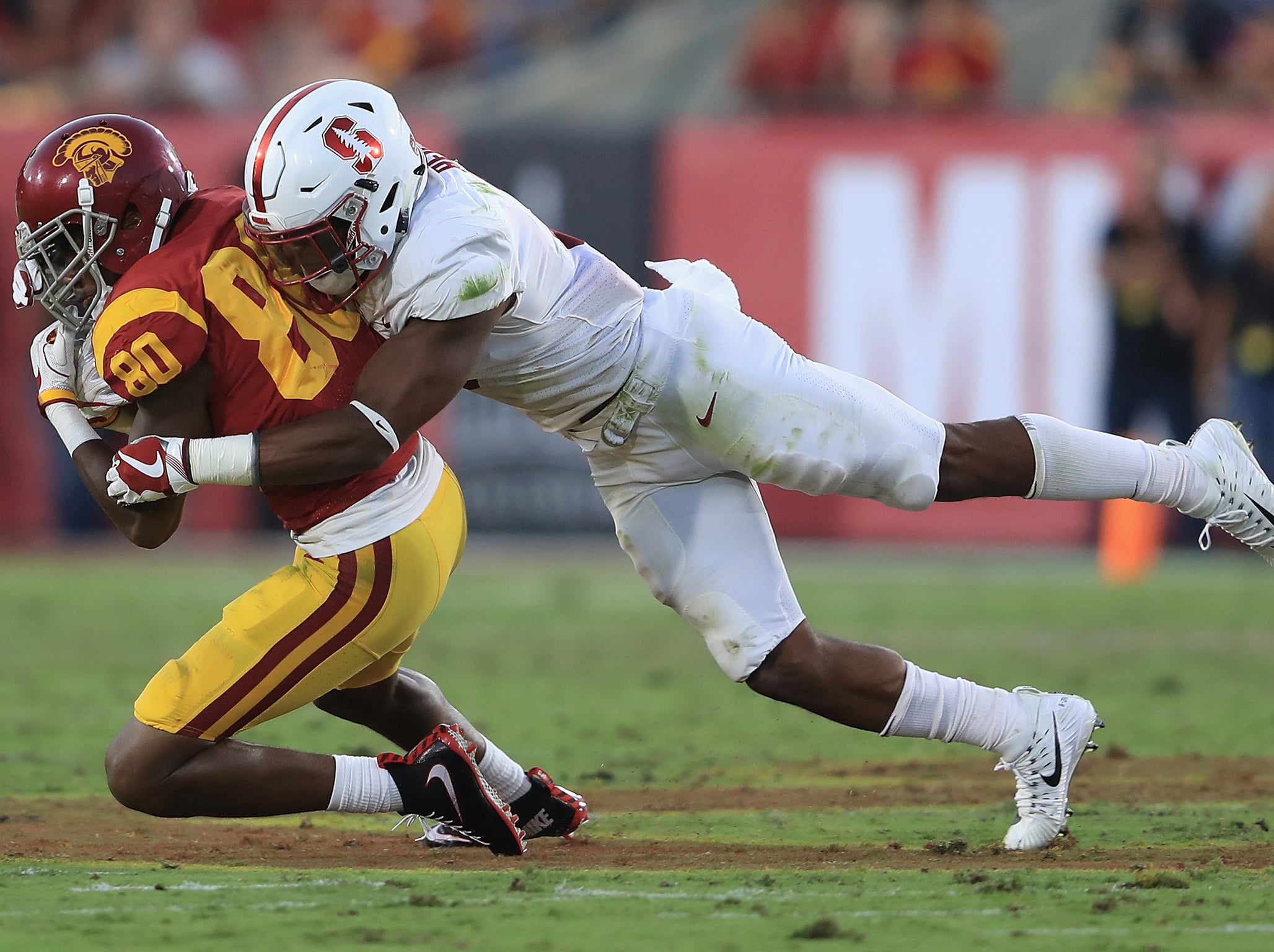 Justin Reid makes a tackle