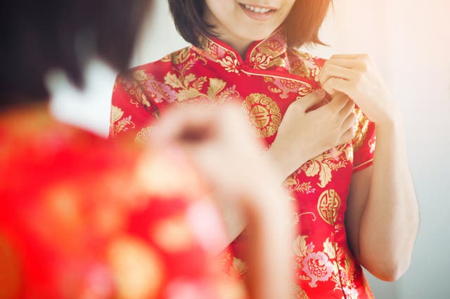 A qipao or cheongsam is a traditional Chinese evening gown and was worn by 18-year-old Keziah from Utah to her prom