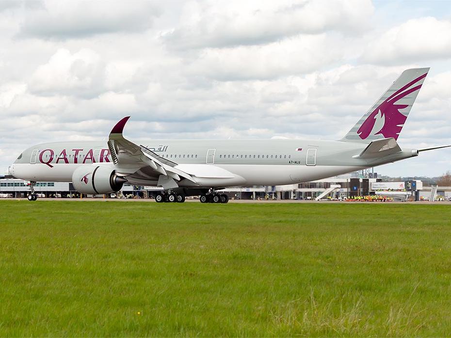 Start here: Qatar Airways Airbus A350 at Cardiff Airport