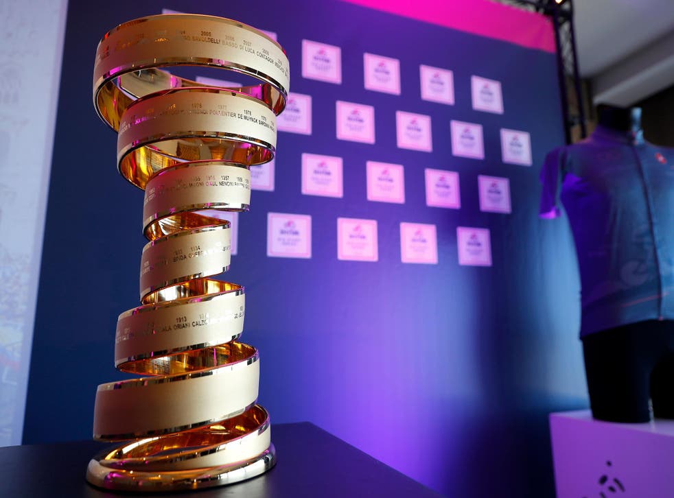 The Giro d'Italia trophy is the prize in Rome