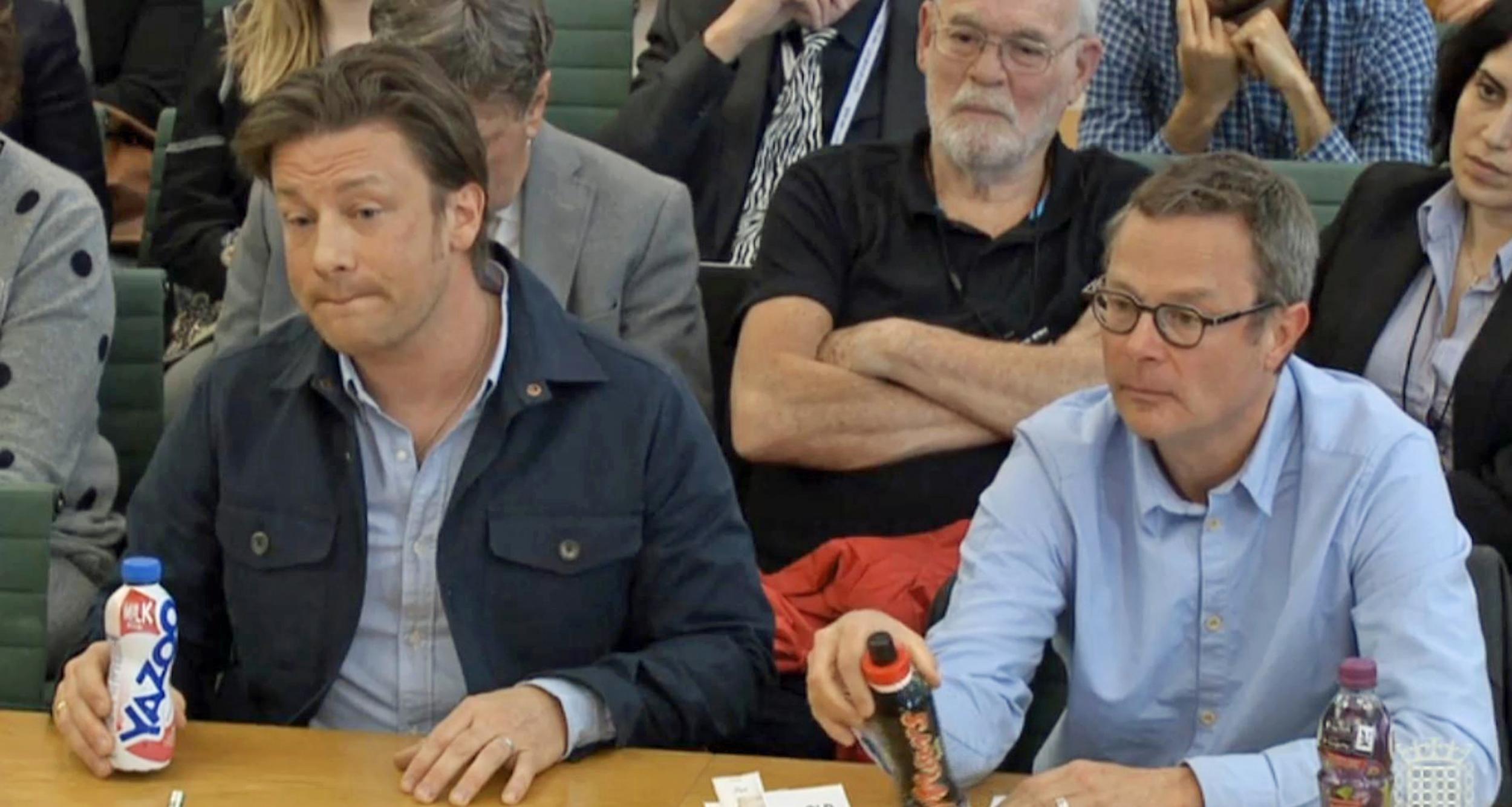 Jamie Oliver and Hugh Fearnley-Whittingstall giving evidence to the Health and Social Care Committee earlier this week