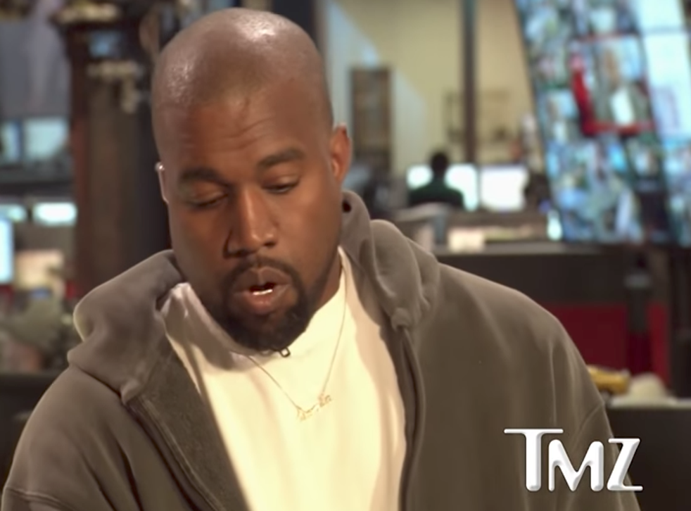Kanye West being interviewed by TMZ
