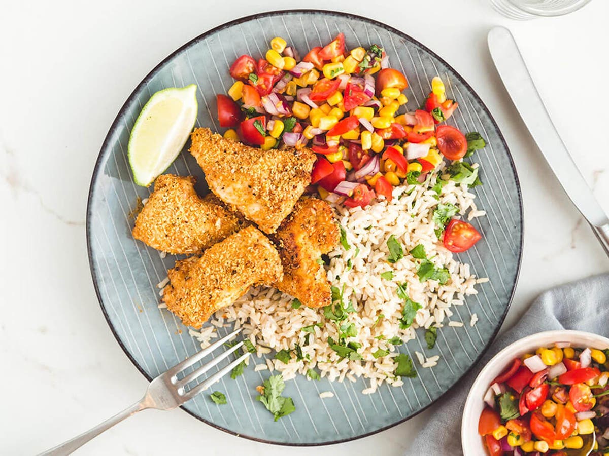 How to make crispy chicken with sweetcorn and coriander rice | The ...