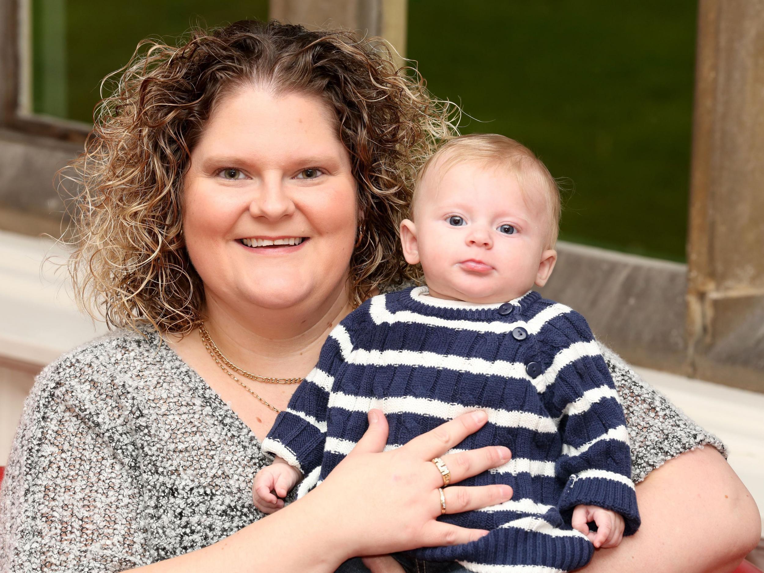 Louise Brown, the world’s first test tube baby, with her youngest son Aiden