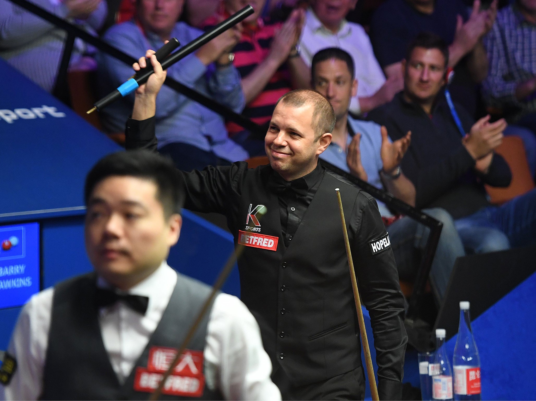 World Snooker Championship 2018 Barry Hawkins knocks out tournament favourite Ding Junhui The Independent The Independent