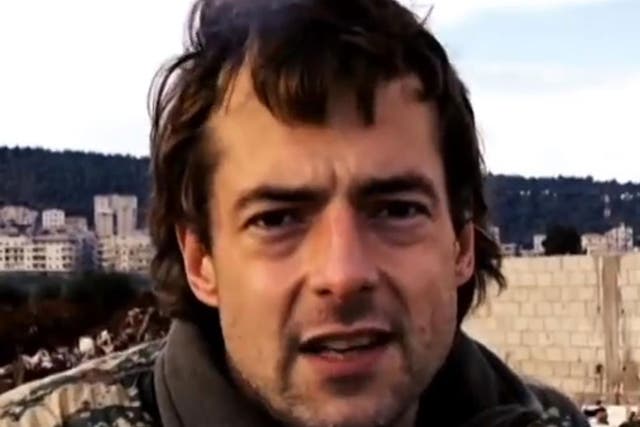 Jamie Janson, 42, in a video taken by the Kurdish People's Protection Units (YPG) in Syria in March 2018