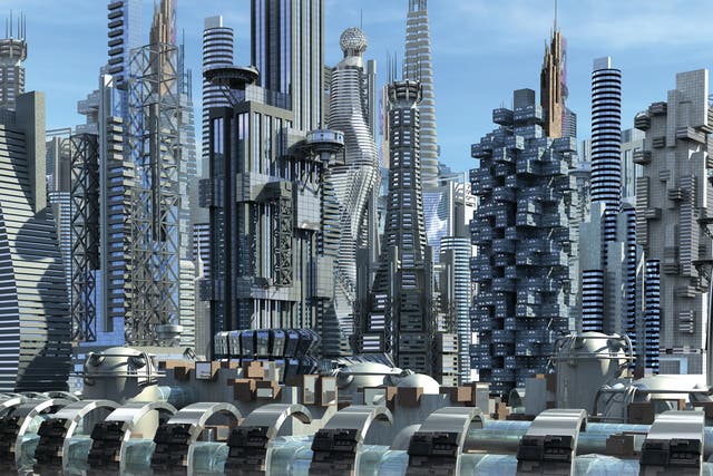 An artist’s impression of a city in AD3000. National governments are already in competition to position themselves on the politico-economic landscape through robotics