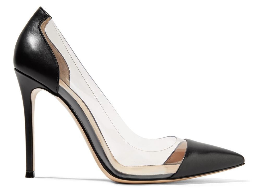 Gianvito Rossi, Plexi 100 leather and PVC pumps, £525, Net-a-Porter