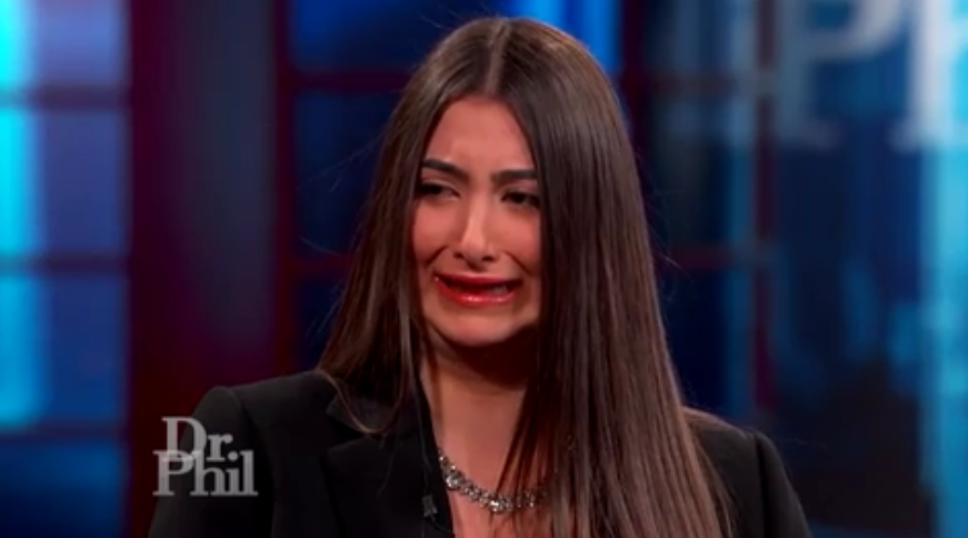 Nicolette cries as she accuses her mum of not giving her love (Dr Phil)