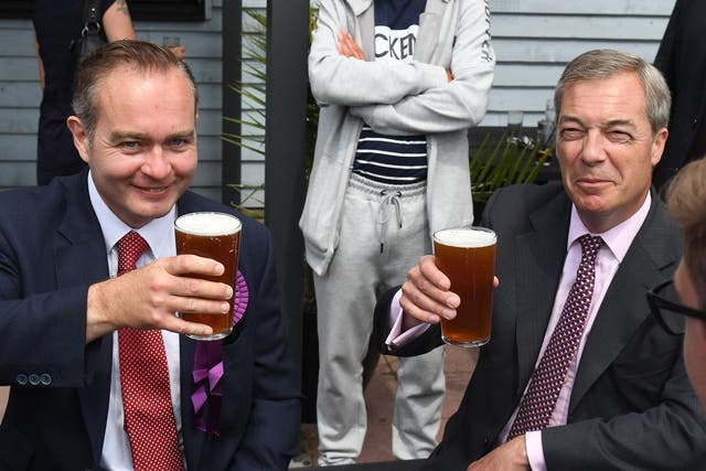 Paul Oakley with former leader of UKIP Nigel Farage during the 2017 general election