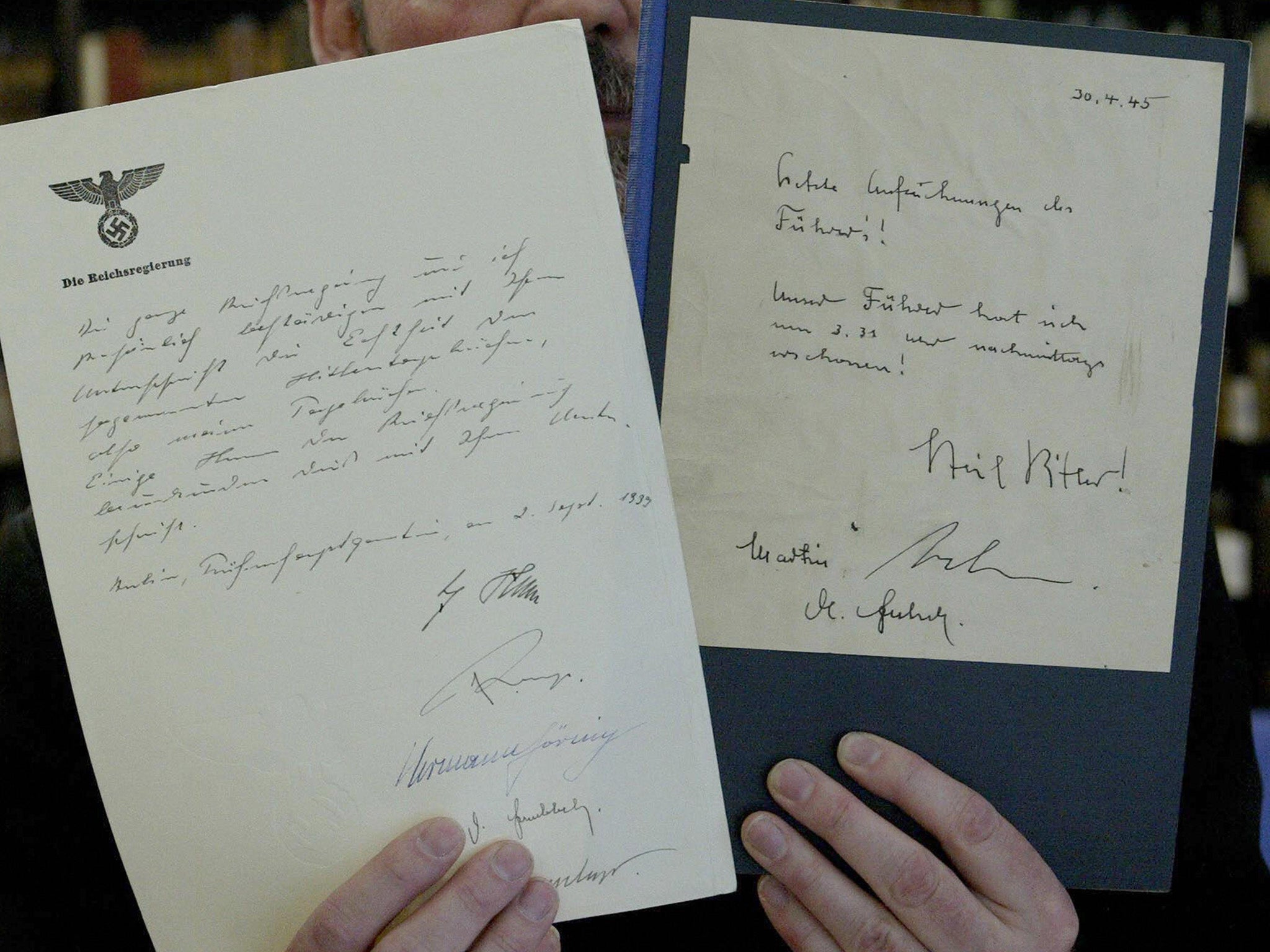 The last circulating copy of the Hitler Diaries by the late forger Konrad Kujau, sold at auction in Berlin in 2004
