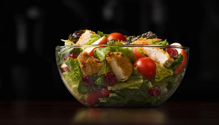 The Manhattan Salad features chicken and dried cranberries (McDonald's)