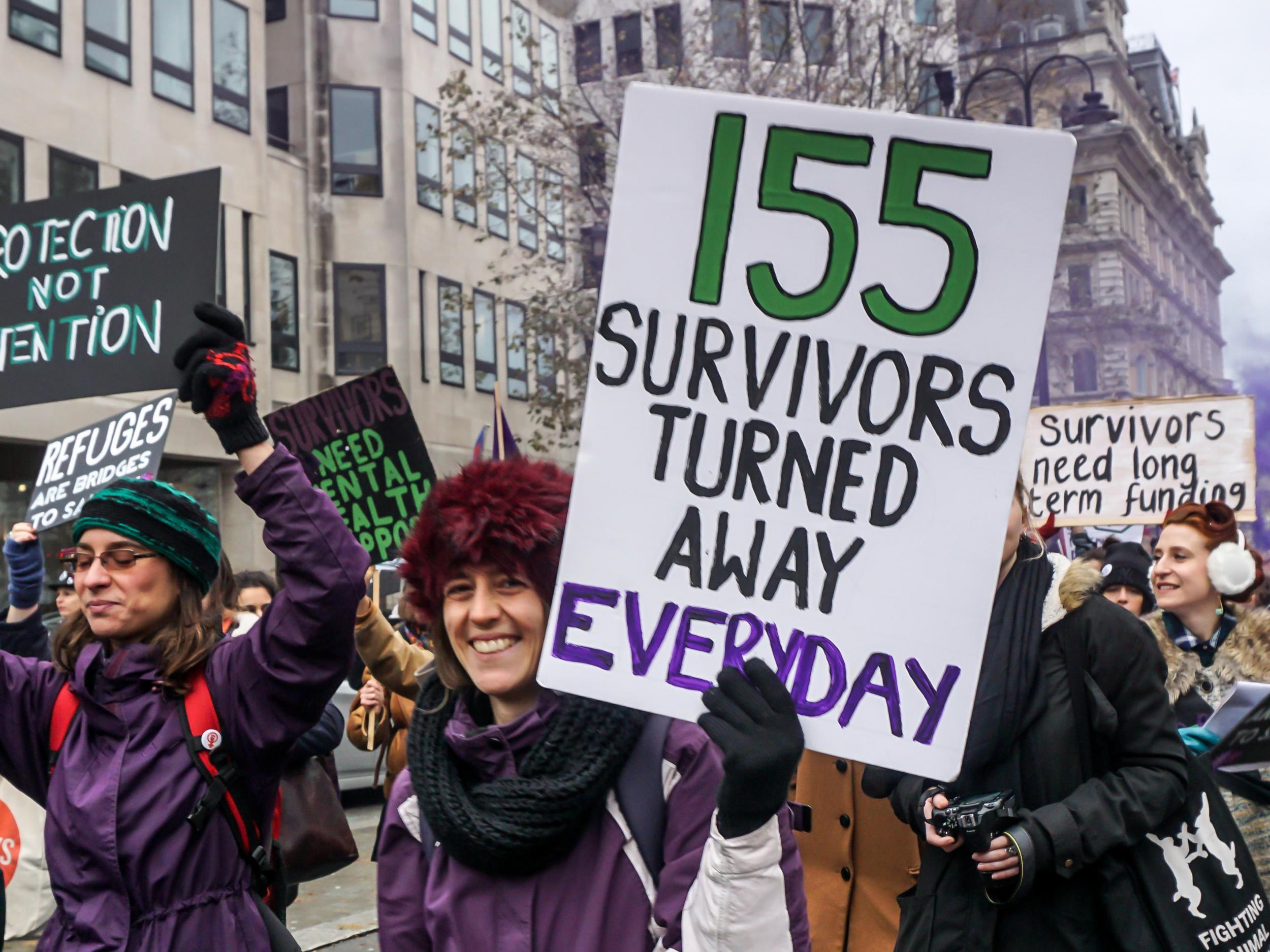 Campaign group Sisters Uncut protest in London, 2016