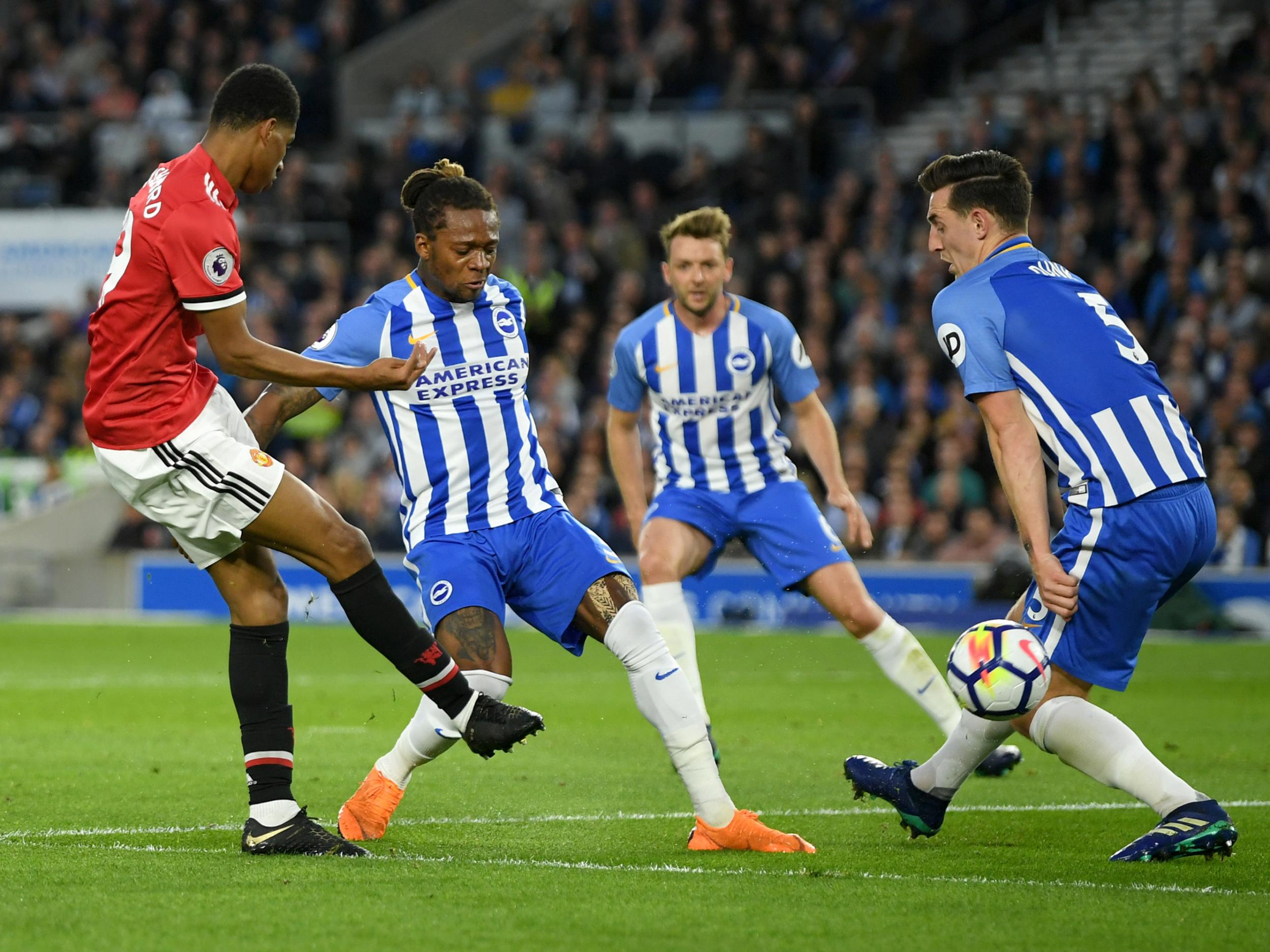 Rashford fluffed a great chance to open the scoring in the first half