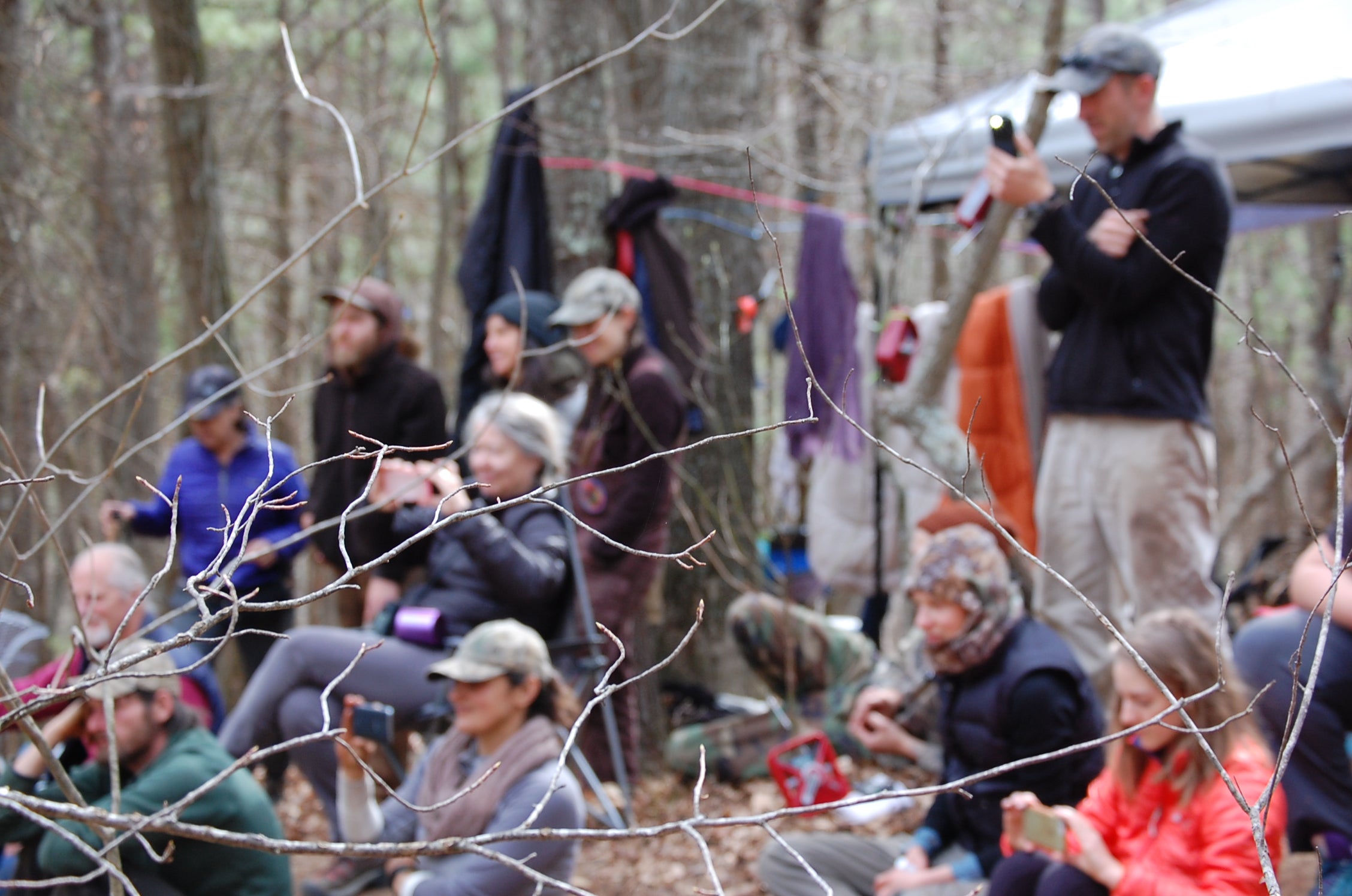 Supporters of the tree sitters camp out on Peters Mountain