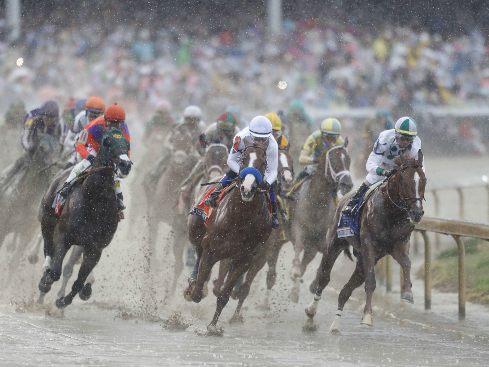 More than 2.31 inches of rain had fallen by the race's start
