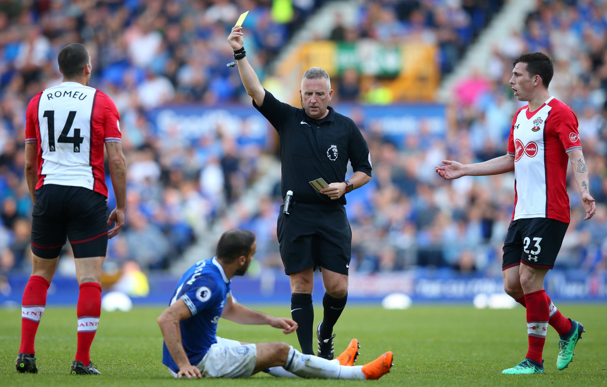 Jon Moss has given 100 yellow cards in 27 Premier League appearances this season