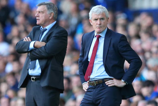 Mark Hughes was enraged by the officiating at Goodison Park