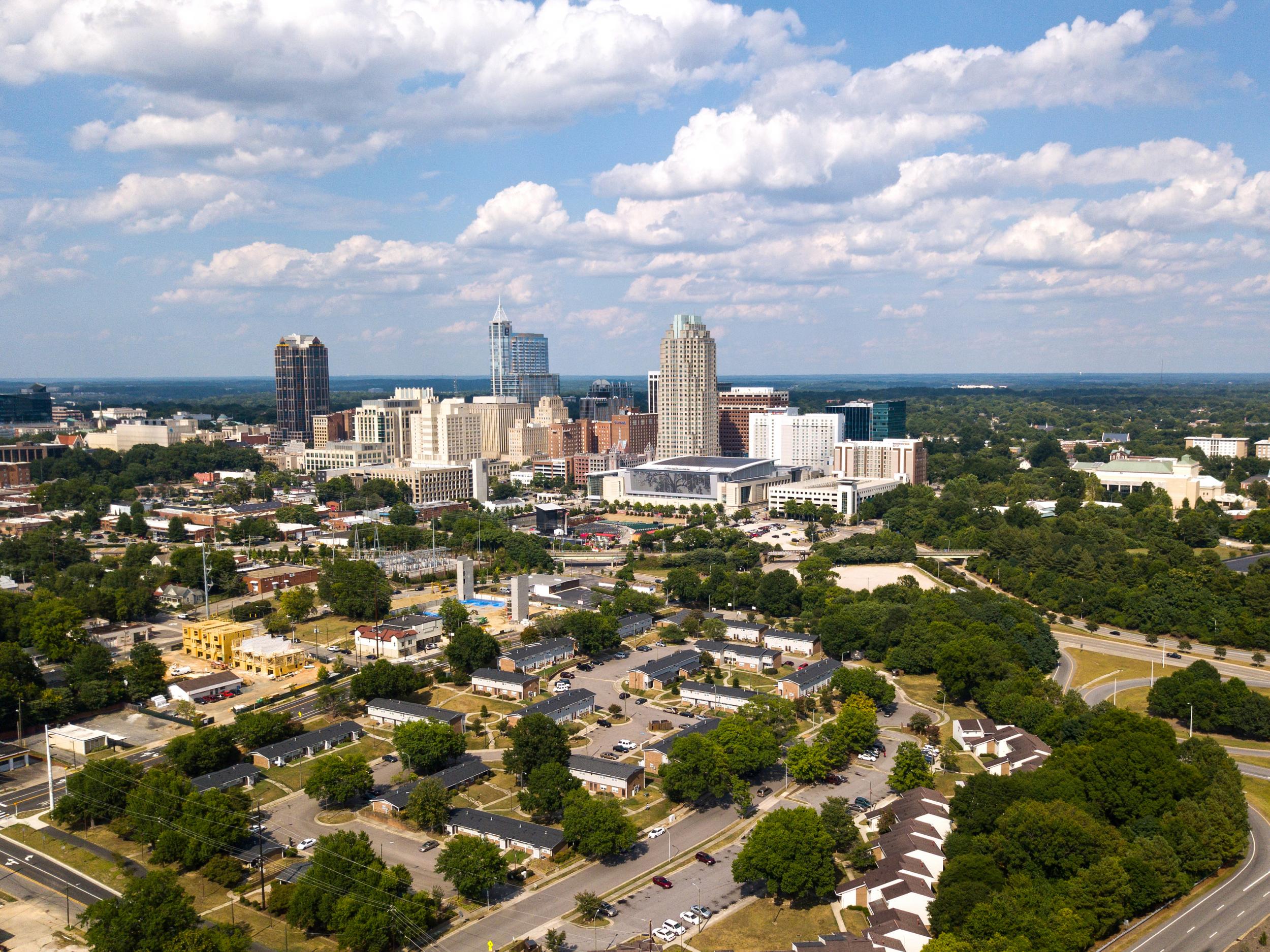 Another city earning its spot on Curbed's list is Raleigh, North Carolina, (pictured) after transforming from an industrial hug to a tech city.