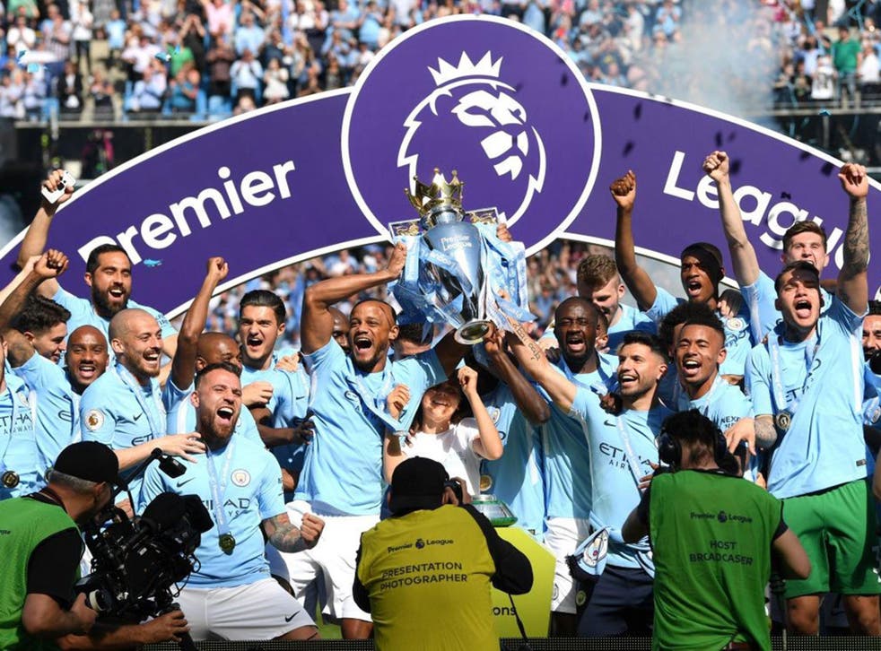 Manchester City lifted the trophy after playing out a goalless draw at the Etihad