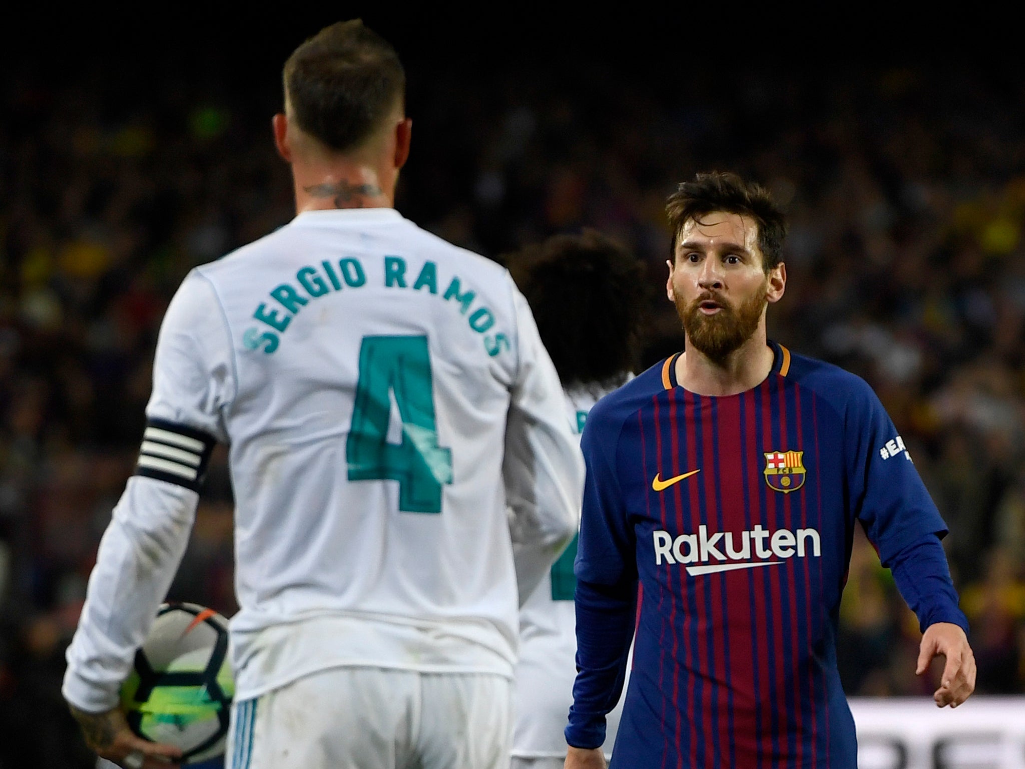 Sergio Ramos accuses Lionel Messi of &apos;putting pressure on referee&apos; during half-time of El Clasico draw