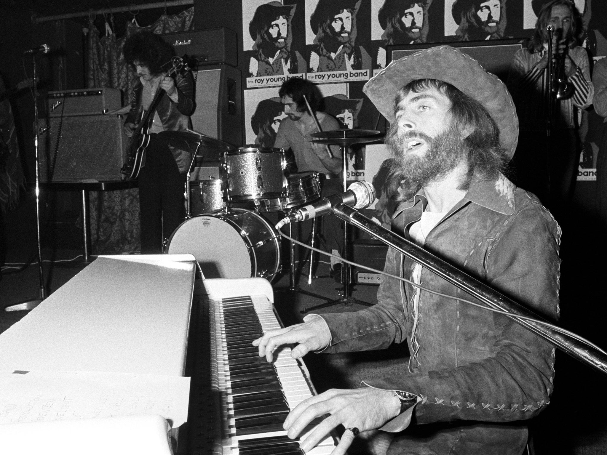 Young at London’s Speakeasy Club in 1970: ‘John Lennon could chew gum and sing at the same time. He spat the gum out one night and it hit me on the nose and stuck there. I looked like Pinocchio and he fell on the floor laughing’