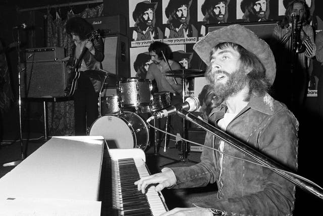 Young at London’s Speakeasy Club in 1970: ‘John Lennon could chew gum and sing at the same time. He spat the gum out one night and it hit me on the nose and stuck there. I looked like Pinocchio and he fell on the floor laughing’