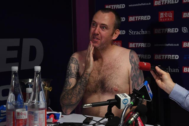 Mark Williams stripped down for the post-match review