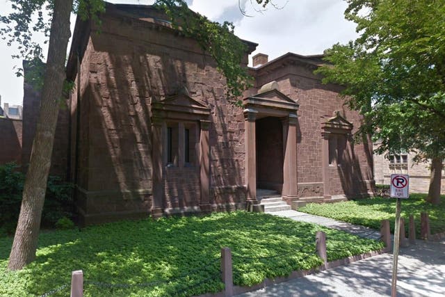 The notorious Skull and Bones fraternity's clubhouse at Yale, known as The Tomb