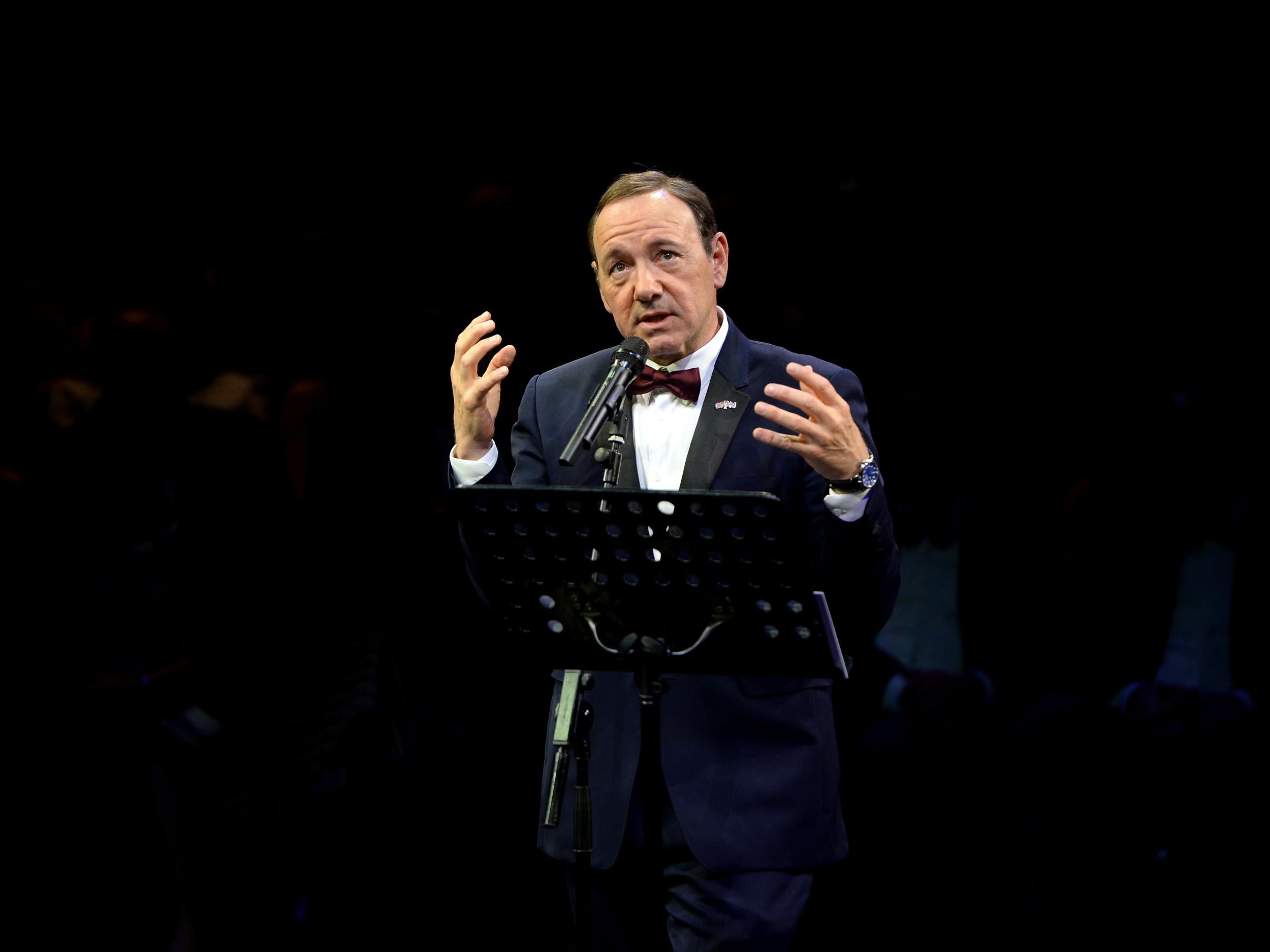 Kevin Spacey at a gala celebration in his honour as his artistic director's tenure comes to an end in 2015