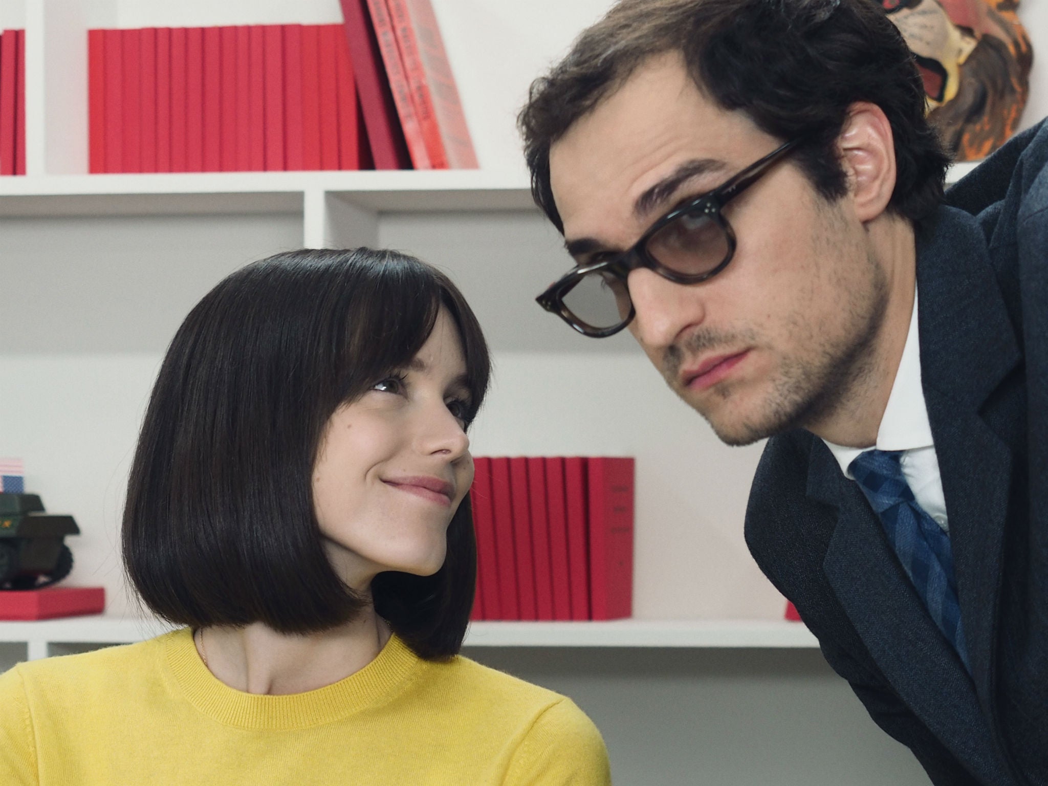 Stacy Martin and Louis Garrel as Anne Wiazemsky and Jean-Luc Godard in ‘Redoubtable’