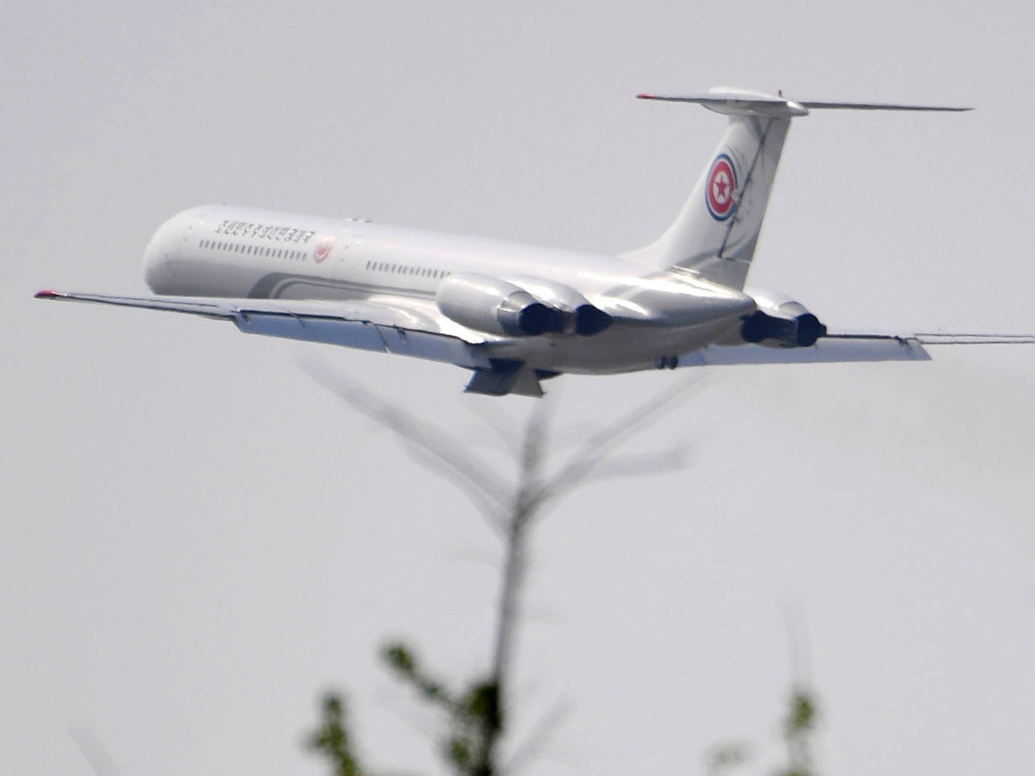 A passenger plane reportedly used for North Korean high-ranking officials takes off from an airport in Dalian after Mr Kim's meeting with his Chinese counterpart