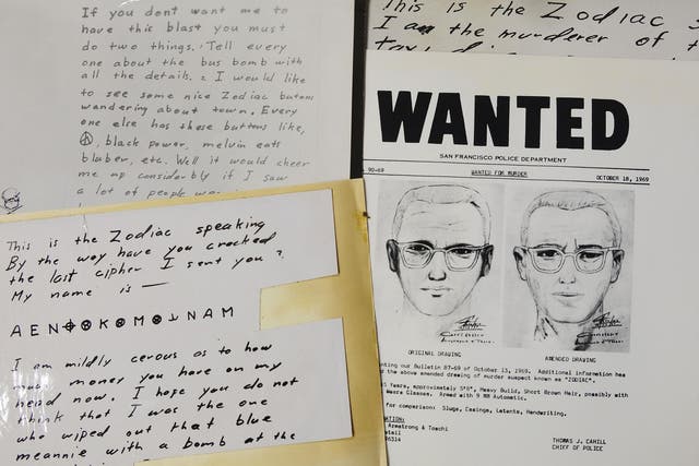 <p>The purported Zodiac Killer sent letters to the San Francisco Chronicle in the late Sixties</p>