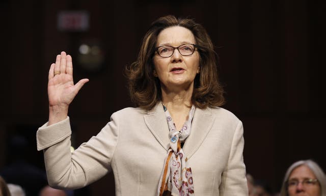 CIA nominee Gina Haspel is sworn in during a confirmation hearing of the Senate Intelligence Committee on Capitol Hill