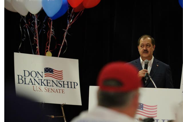 Mr Blankenship, pictured, lost in a hotly contested West Virginia Republican primary