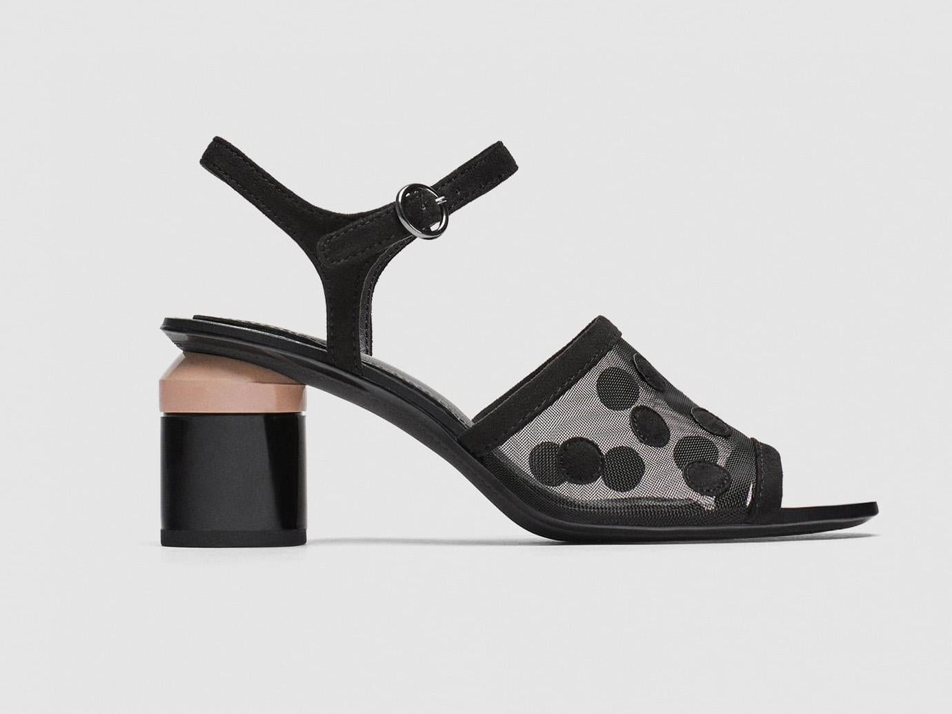 Mid-Heel Dotted Mesh Sandals, £39.99, Zara