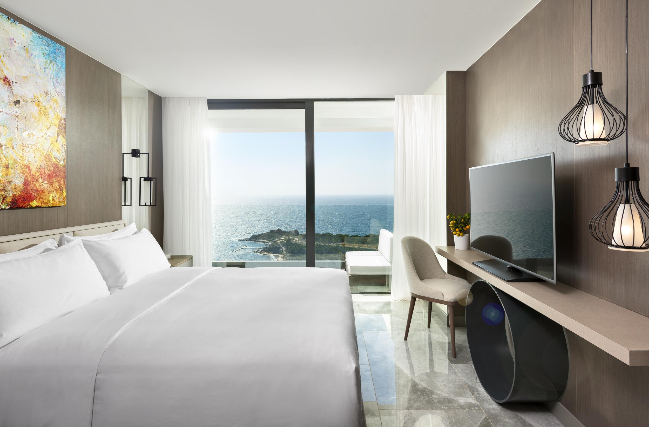 The sea front bedrooms provide an oasis of calm