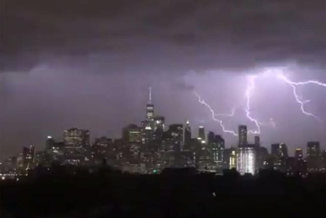 Lightning strikes New York City