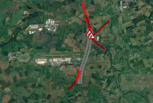 Red alert: A satellite map of the M1 in northern Leicestershire showing the closed stretch of motorway