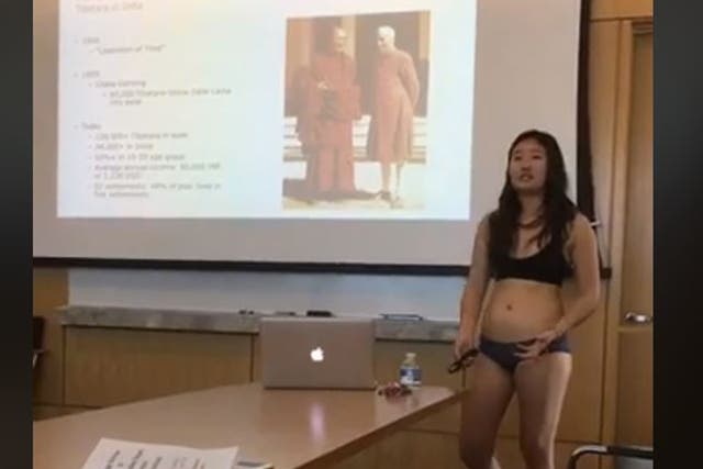 Letitia Chai gave her thesis presentation in underwear at Cornell University