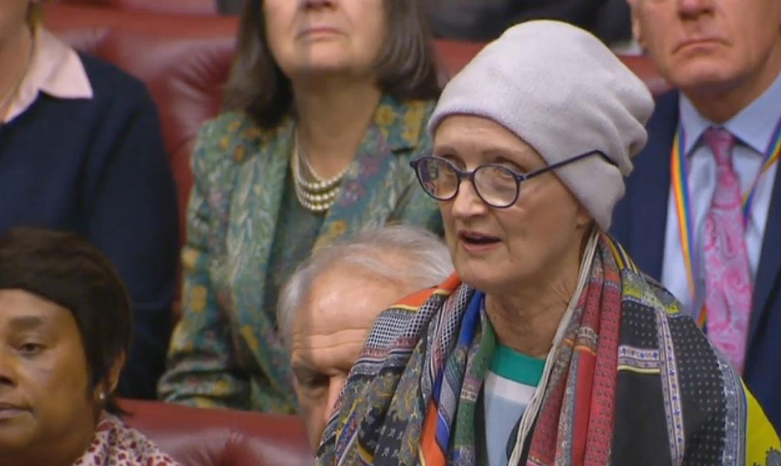Dame Tessa Jowell speaking in the House of Lords in London, she was diagnosed last May with a high-grade brain tumour known as glioblastoma. PA