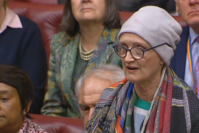 Dame Tessa Jowell speaking in the House of Lords in London, she was diagnosed last May with a high-grade brain tumour known as glioblastoma. PA