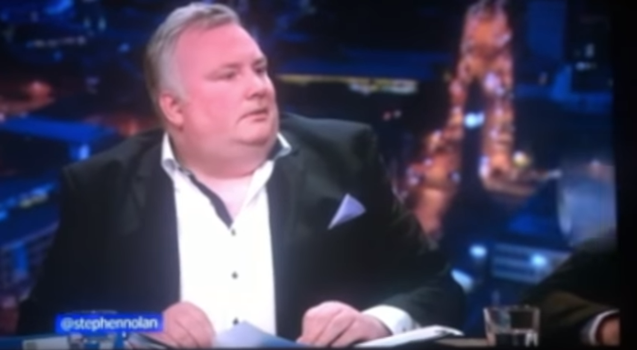 TV presenter Stephen Nolan claims a stage invader at the 2018 Eurovision song contest was the same person who interrupted him during BBC's Nolan Live