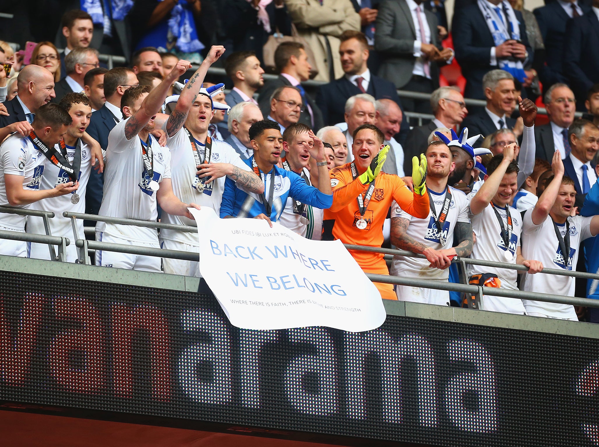 Tranmere beat Boreham Wood in the National League play-off final on Saturday