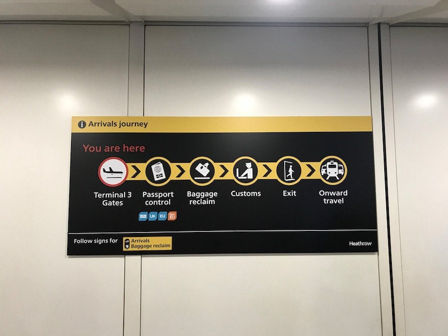There are a lot of signs at Heathrow