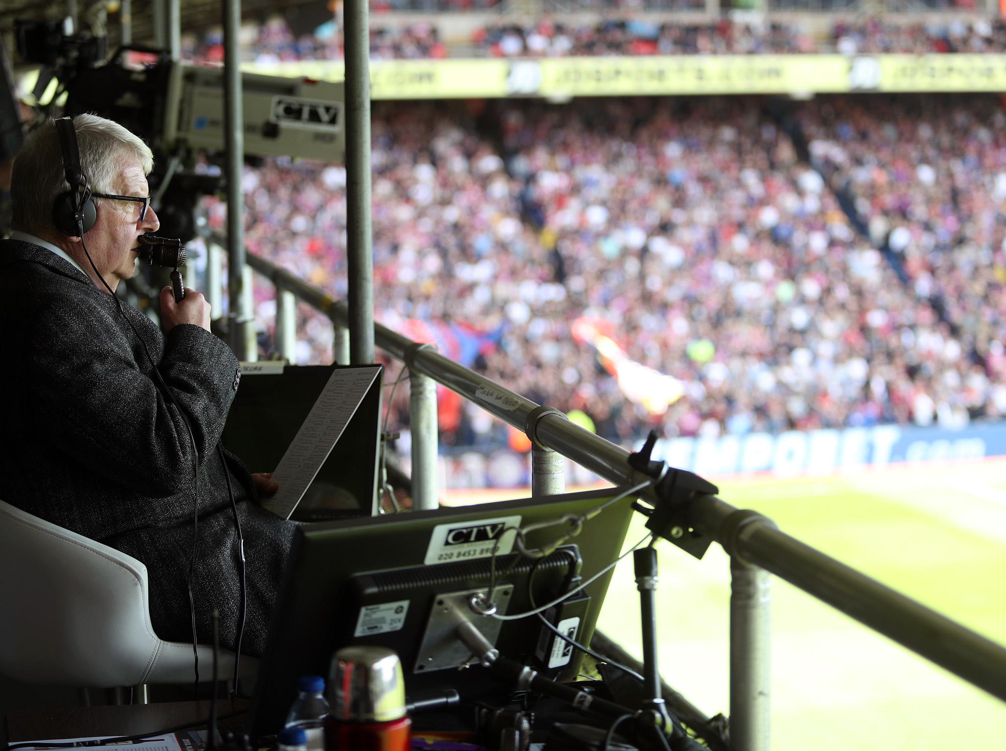 Jon Motson commentated on his last game