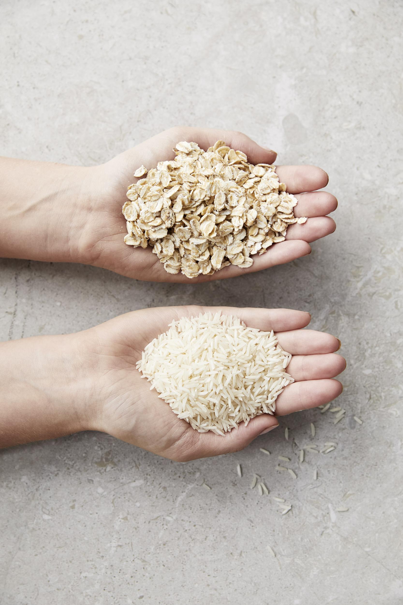 One serving of carbohydrates - such as oats and rice - should equate to a cupped handful