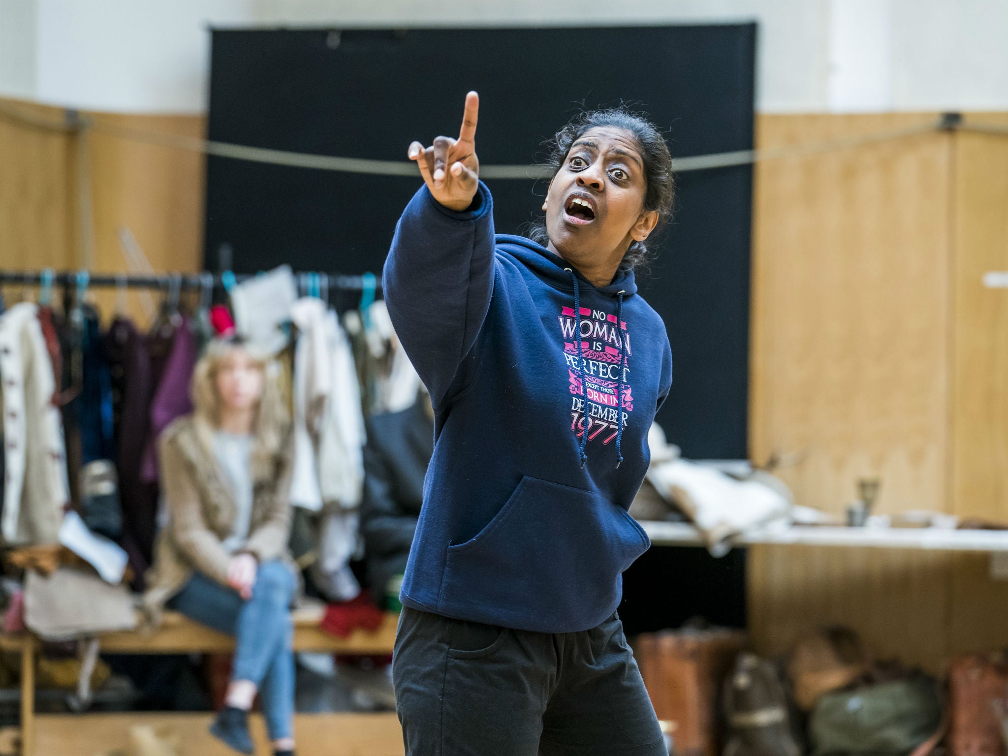 Nadia Nadarajah, a D/deaf actor, rehearses for ‘Hamlet’: ‘It’s about me trusting the hearing actors and them trusting me’