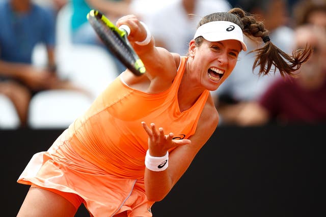 Konta dispatched the 17th seed to move into the second round