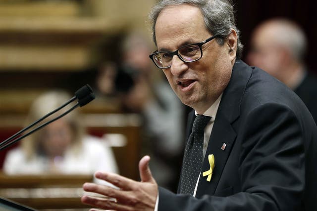 Quim Torra, a former lawyer who went on to lead a prominent pro-secession group, was voted in by 66 votes in favour to 65 against